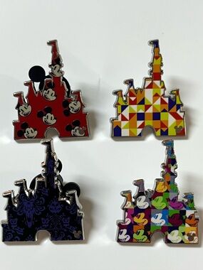 Disney castle pins lot of 4